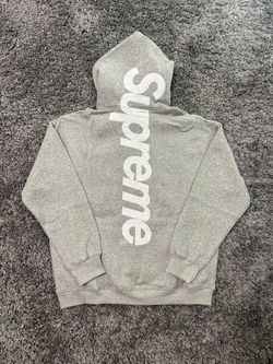 Supreme Grey Satin Applique Hoodie Size XLarge