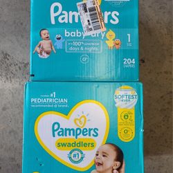 PAMPERS Diapers SIZE 1 (NEW) 2 Boxes = 402 Total