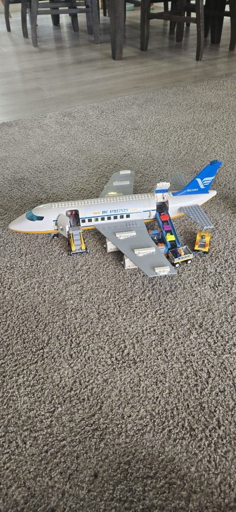 Lego Airplane With Airport and Luggage Cars