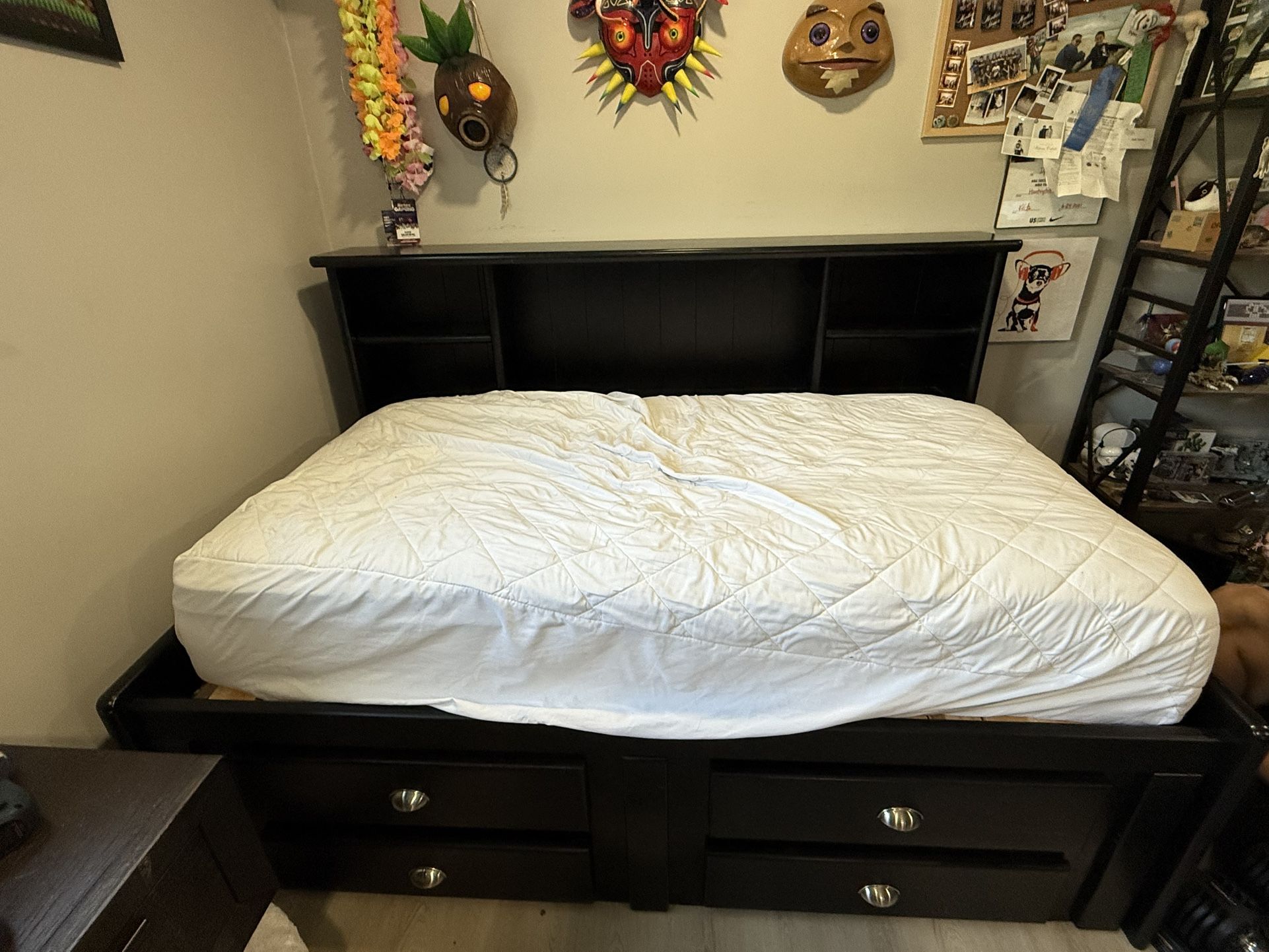 Twin Size Bed And Bed Frame With Storage