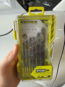 RYOBI Black Oxide Round Shank Drill Bit Set (15-Piece)