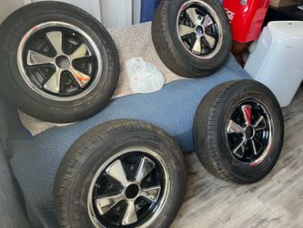 Fochs-Set of 4 Chrome 5-Spoke Wheels with Tires