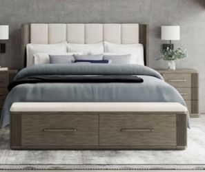 Upholstered Sarial Queen Bed - brand new