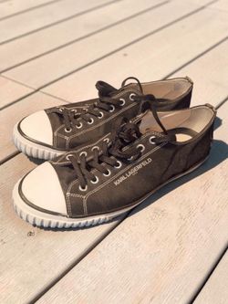 Karl Lagerfeld Black Canvas Shoes size 9