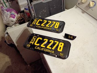 Commercial vehicles license plates 51 with the 54 tab restored set