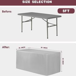 5 Foot Black Table Cloth/Cover-Event, Banquet, Or Booth