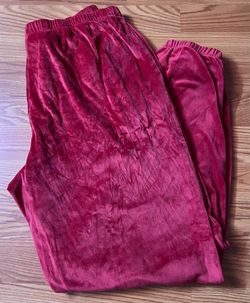 Red Velvet Elastic Waist Lounge Pants