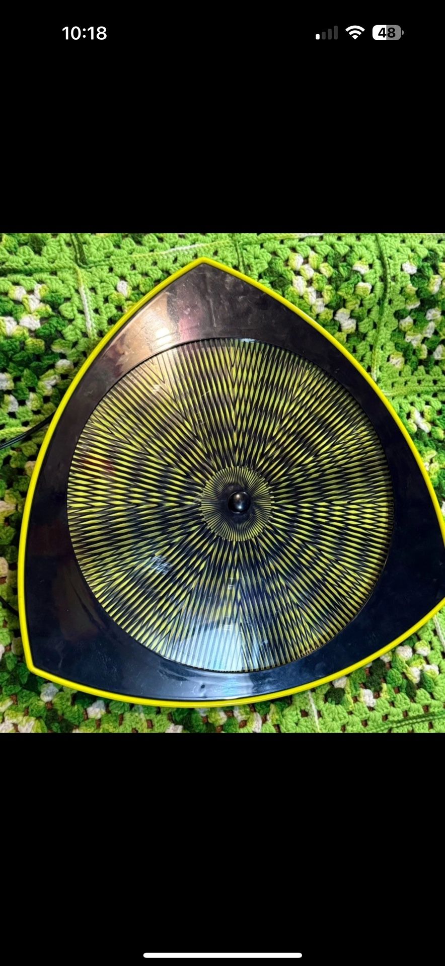 Vtg Rabbit Tanaka 90s Y2K Neon hypnotic optical Illusion psychedelic Wall Art