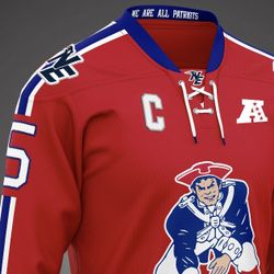 Ramondre Stevenson Red Patriots Hockey Jersey Adult XL#38