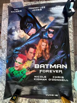 Vtg 1995 Batman Forever Movie Poster Original 27x40