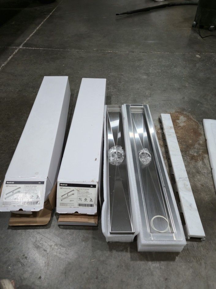 24 inch Linear Shower Drain with Tile Insert Grate Cover, Brushed 304 Stainless Steel - PARTS ONLY