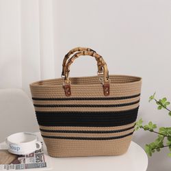 Women Woven Rope Vacation Bag Daily Bag 