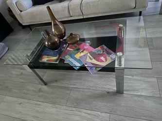 Glass and chrome tables
