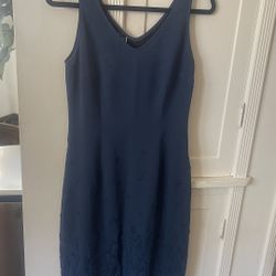 Selia Yang New York City Women’s Blue Sequined Sleeveless Sheath Side Zip Lined. Size Small