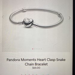 Pandora Moments Heart Clasp Snake Bracelet