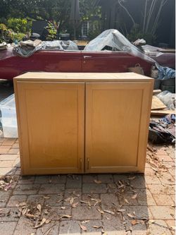 white Oak solid wood cabinet