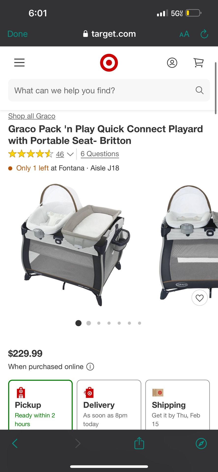 Graco Pack N' Play Quick Connect Playard With Portable Seat Britton