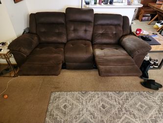 Sale couch, dining nook table, four chair patio set