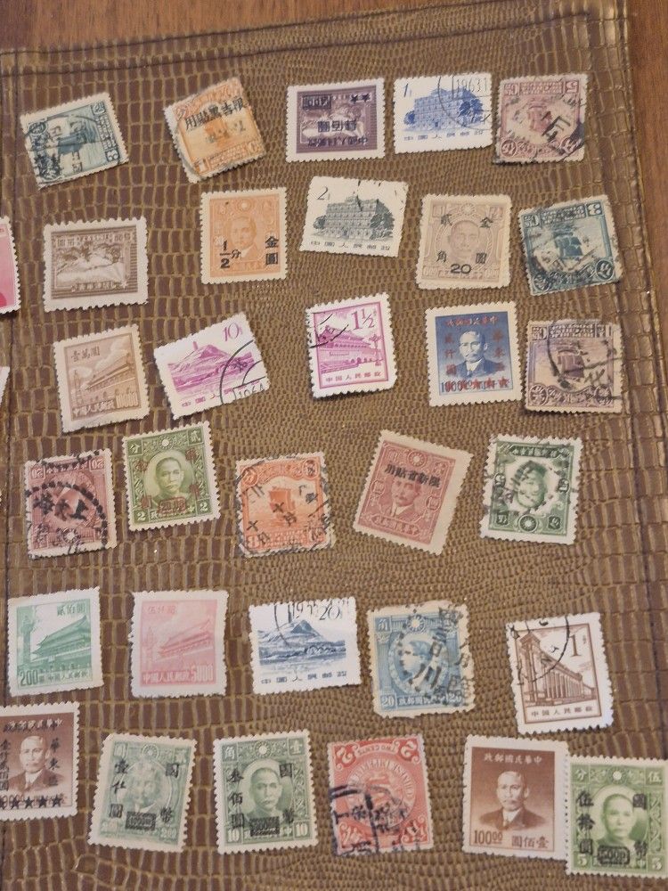 Lot of sixty vintage chinese postage stamps