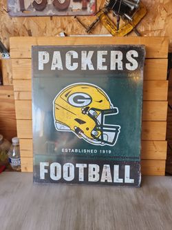 Green Bay Packers Football Metal Tin Sign 13"x16"
