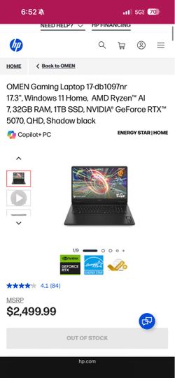 Omen 17 Gaming Laptop RTX 5070