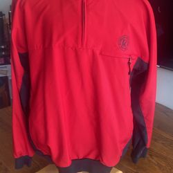 Cutter & Buck Jacket Womens Windbreaker 1/4 Zipper Red/Black XL