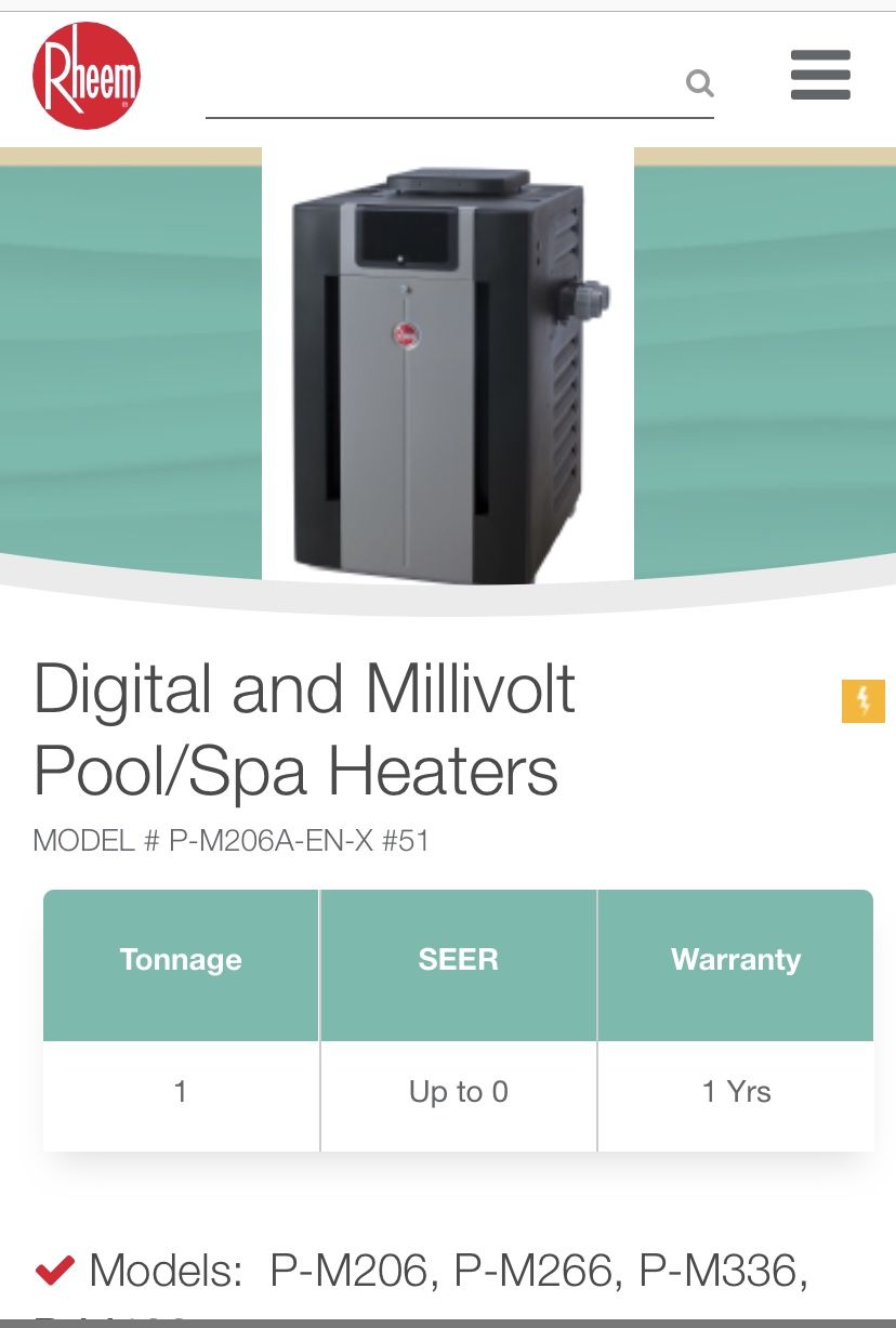 Rheem P-M206A-EN-C