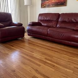 100% Leather couches/ Reclining