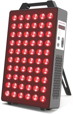 321*Red Light Therapy, 660nm 850nm 2-Wavelength Red Near Infrared Light Device with 60 Dual Chip Clinical Grade LEDs, Remote Control, Timer for Face, 
