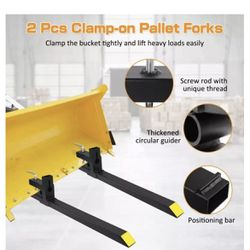 Clamp on Pallet Forks, 2000lbs Capacity, Forklift Forks 43”. $80.00 FIRM!!