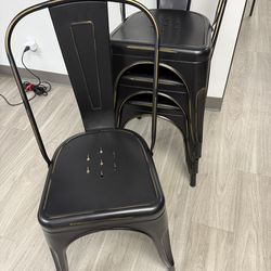 Bristel Black Metal Dining Chair Set Of 4