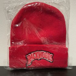 Backwoods Beanie NEW SEALED Red Hat Cuffed Embroidered Unisex Hip Hop Rap Y2K