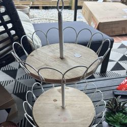 Stand With Two Level Fruits Basket 