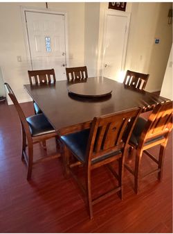 Counter Height Dining Table Set with 7 Chairs