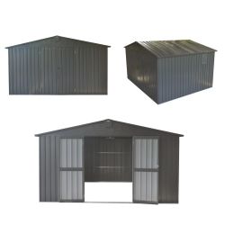 11x12.5 Storage Shed Grey Metal Shed