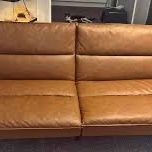 Burnt Orange Brown Adjustable Futon With storage 