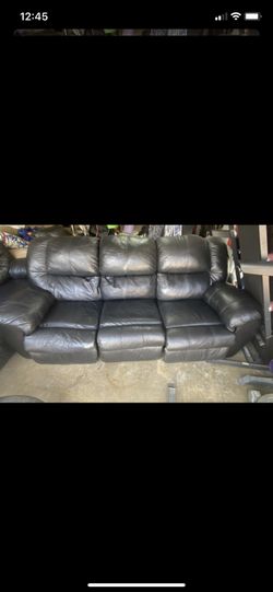 Black leather couch 650 OBO