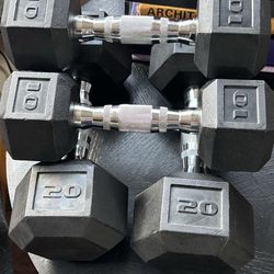 Hex dumbbells 20lbs 10lbs set
