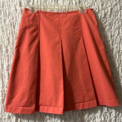Eddie Bauer: 100% Cotton Pleated Knee Length Skirt, Size: 4.