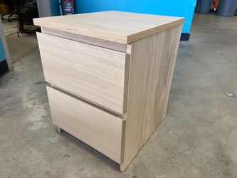 Petite Natural Finish 2 Drawer Nightstand