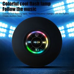 Portable Waterproof Bluetooth Shower Speaker with RGB LED Lights - IP67 Rated
