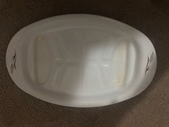 Vintage White Oval Divided Serving Platter