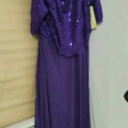 Evening Dress Purple 44 Wide Brand New