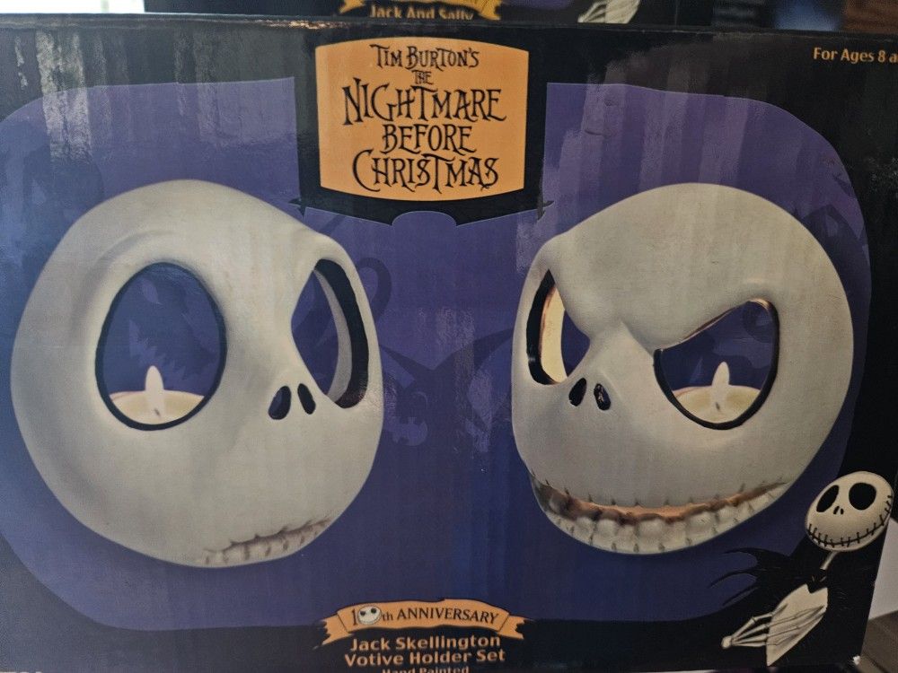 Nightmare Before Christmas Candle Holders And Wind Up Toy