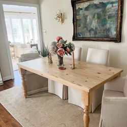 Farmhouse Dining Table, Natural Wood Table, Custom Farmhouse Table, Spindle Leg Farm Table