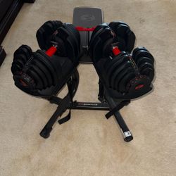 Bow flex 10lb-90lb Dumbbell Set + Stand 