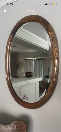 Vintage Oval Wood Framed Mirror – Mid Century / 70s OFFERS WELCOMED