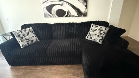 Black Furry Sofa almost brand new