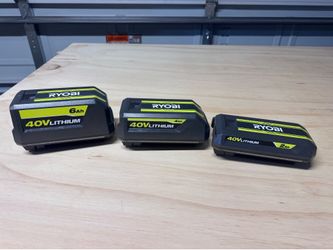 Ryobi 40v Batteries- 6ah, 4 ah, and 2 ah