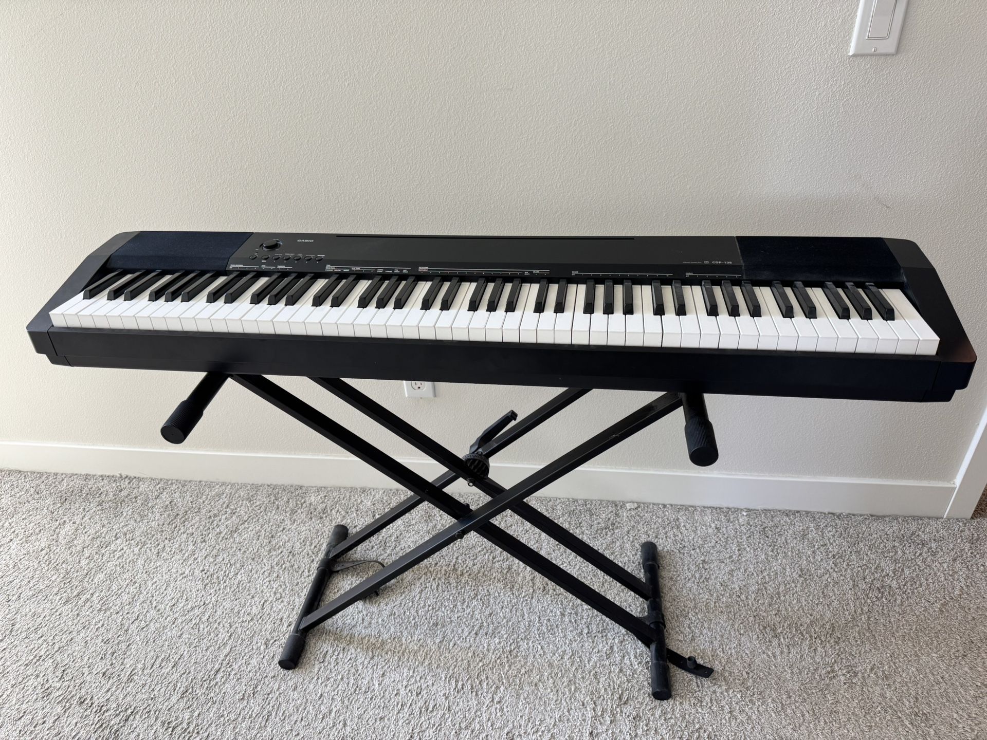 casio CDP135 88- key digital piano with stand